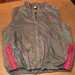 STARTER Olive Green Sleeveless Track Zip Jacket L